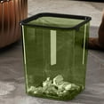 thumbnail image 5 of ajkijo 12L Clear Gray/Green/Orange ABS Plastic Translucent Waste Bin, Modern Durable Bathroom/Kitchen Trash Can with Easy-Clean Round Opening, 500g, Bedroom Recycling Bin Green, 5 of 6