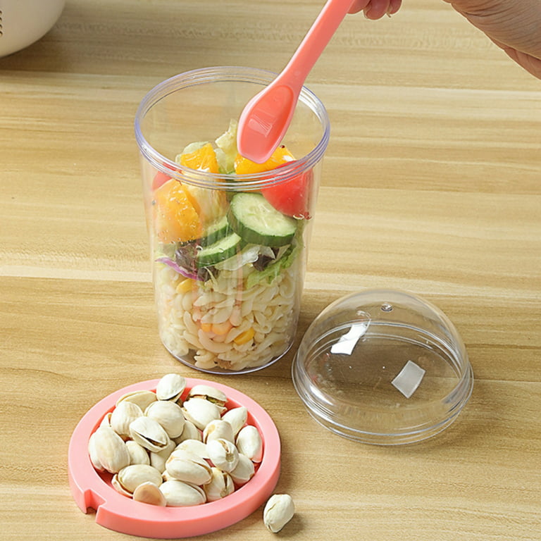 400ml Salad Meal Shaker Cup Easy Carry Portable Fresh Salad Shaker  Container Overnight Oats Container Sky Blue 