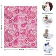 thumbnail image 4 of Pink Paisley and Floral Pattern Blanket,Comfortable Soft Flannel Throw Blanket,All Season,Warm Lightweight Blankets for Sofa Bed Couch Living Room Chair,30"x40", 4 of 4