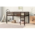 thumbnail image 6 of Kacho Loft Bed, Solid Wooden, Rubber Wooden Twin Loft Bed with Ladder, Bed Platform of Strengthened Slats, Loft Bed for Bedroom Childroom, No Box Spring Needed, Easy Assembly, Espresso, 6 of 8