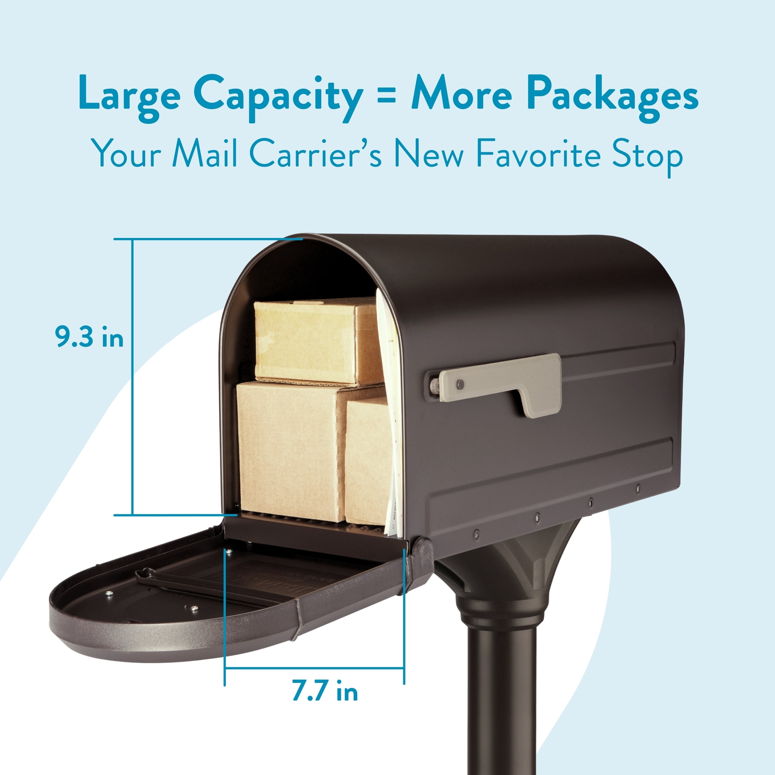 Architectural Mailboxes 7980RZ Roxbury Post Mount Mailbox & Premium Steel Combo - Rubbed Bronze - Large