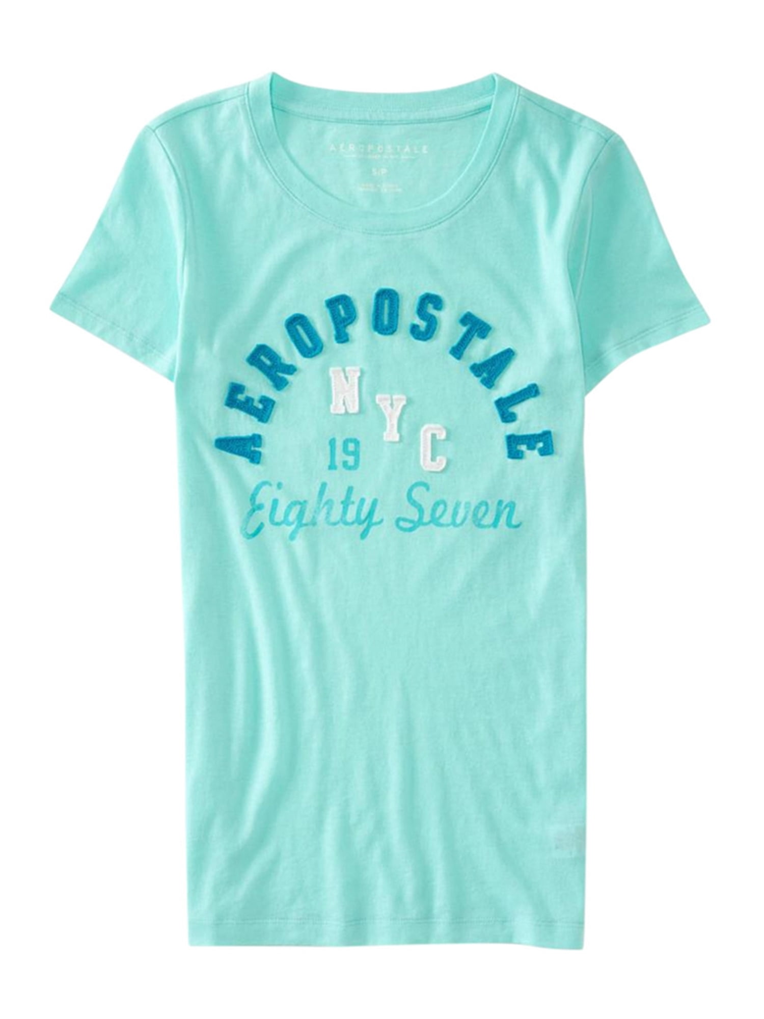 Juniors Aeropostale Womens Stacked Logo Embellished T-Shirt 001 M