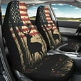 thumbnail image 4 of Yuyamidu Deer Auto Seat Covers Front Seats Only 2 PCS American Flag Car Front Seat Covers Universal Car Interior Accessories Decoration, 4th of July, 4 of 6