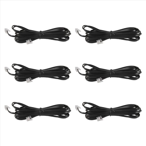 6X RJ11 6P4C Cuerda Cable de Telefono Modem ADSL 5 Metros