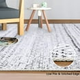 thumbnail image 4 of Homhougo 3 Ft Boho Round Rug, Moroccan Vintage Low-Pile Washable Rug with Non-Slip Backing, Accent Mat for Bedroom, Kitchen, Living Room, Laundry, Nursery, or Dining Room, Light Grey, 4 of 7