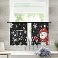 thumbnail image 4 of Sheer Curtains 45 Inches Long, Xmas Winter Snowflake Classic Black Light Filtering Window Curtains for Living Room, Christmas Snowman Rod Pocket Voile Sheer Curtain Drapes, 52"W x 45"L, 2 Panels, 4 of 9