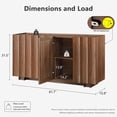 thumbnail image 6 of win2win Buffet Cabinet with Storage, Mid Century Modern Sideboard with Wave Design, Wood Grain Finish, Credenza with Adjustable Shelves, Modular Cabinets for Living Dining Room Hallway, Walnut, 6 of 8