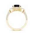 thumbnail image 3 of Rosec Jewels Certified Lab Grown Black Diamond Engagement Ring with Double Halo - Black and White Ring for Women - AAAA Quality, 10K Yellow Gold, US 3.50, 3 of 9