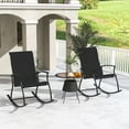 thumbnail image 1 of Costway 2 PCS Outdoor Rocking Chairs with Breathable Backrest Smooth Safe Rocking Design Black, 1 of 9