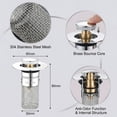 thumbnail image 3 of Bathroom Sink Pop Up Drain Strainer with Anti-Clog Filter Screen, Universal Brass CoreBounce Stopper for Wash Basin 1.3-1.6 Inch, Odor-Proof Press Type Drain Plug for Home Lavatory 1Pcs B, 3 of 5
