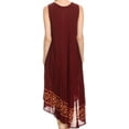 thumbnail image 2 of Sakkas Batik Flower Caftan Tank Dress / Cover Up - Chocolate Gold - One Size, 2 of 5