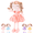 Orange, variant on Gloveleya Baby Girl Gifts Plush Dolls Curly Hair Doll Soft Girls Toy Love Heart Pink Dress 16 Inches
