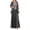 Dark Gray, variant on Women’S 3-Piece Elegant Evening Gown Set, Lace Bodice Tank Top With 3/4 Sleeve Chiffon Jacket & A-Line Maxi Skirt, Formal Wedding Party Outfit, 3pcs, Sizes XS Through XXXL