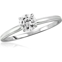 Diamonice 3/4 Carat T.W. White Cubic Zirconia (AAA) Sterling Silver Solitaire Ring
