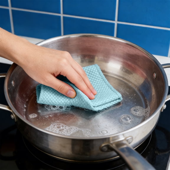Microfiber Waffle Weave Cleaning Cloth,Super Soft Quick-Drying Kitchen and Furniture Towel,Highly Absorbent Non-Scratch Multi-Purpose Cloth for Dishes,Cars,Daily Household Cleaning-Blue
