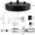 thumbnail image 4 of TRAHOO-Sangle Sopffy Pendant Light Canopy Kit, 5 1/8 Inches Ceiling Lighting Canopy Kit with All Mounting Hardware Modern Chandelier Ceiling Plate Cover for Pendant Lighting Fixtures, Black (Black), 4 of 4