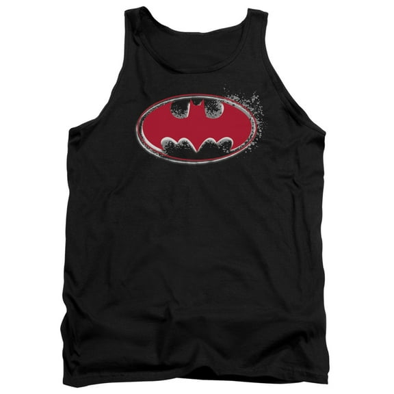 Batman Hardcore Noir Bat Logo Adult Tank Top Black