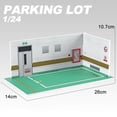 thumbnail image 4 of 1/24 Parking Lot Scene Display Case Scenery Desktop case Model Car Decor Diecast Car Garage green, 4 of 9