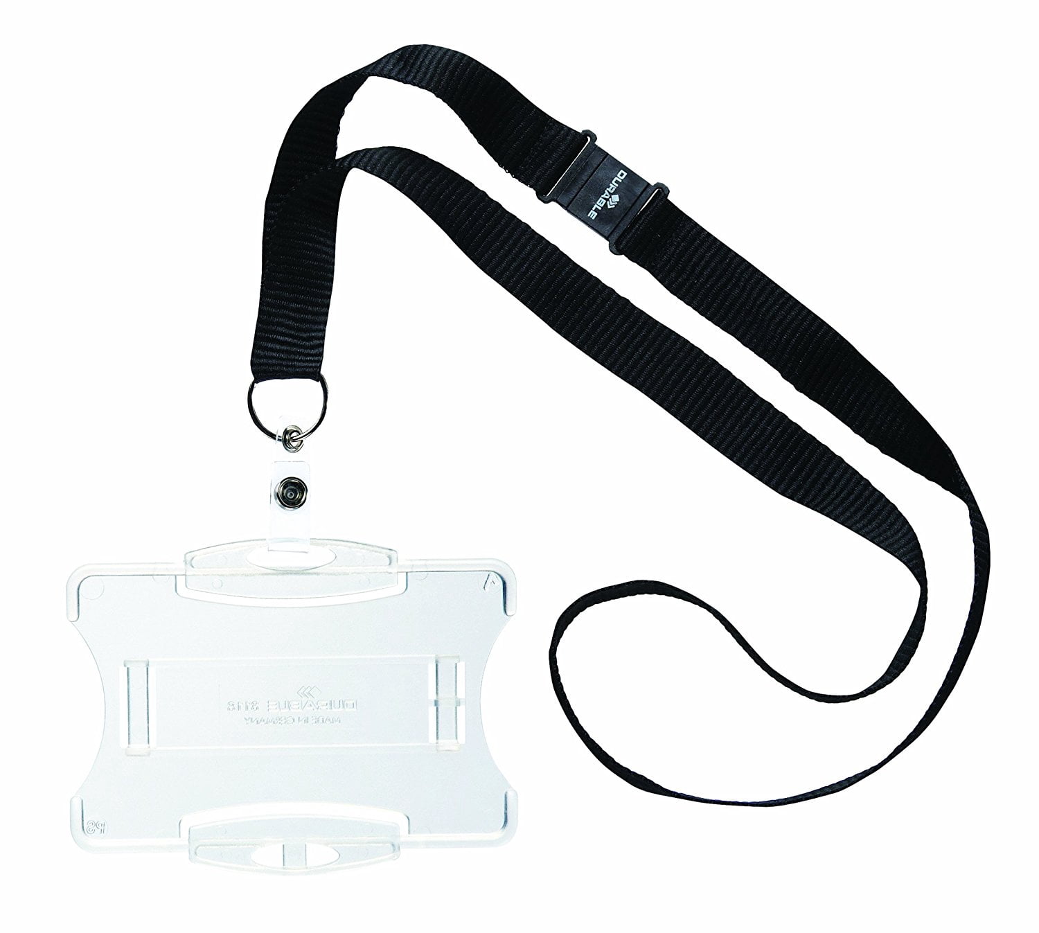 DURABLE Open Face Style ID Badge Holders for One Badge with Lanyard, Horizontal or Vertical Orientation, Clear, Pack of 10 (826619)