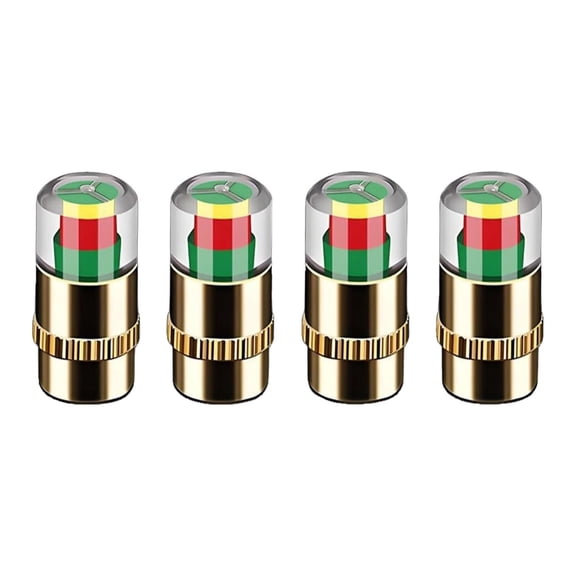 4Pcs Tire Pressure Monitoring Valve, 2.4 Bar 36 PSI Tire Pressure Sensor Indicator, Easy to Read, 3-color Eye Alert, Fit for Most Cars