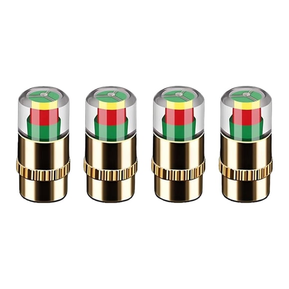 4Pcs Car Tire Pressure Monitor Valve Stem Caps, 2.4 Bar 36Psi Car Tire Pressure Monitor Valve Stem Caps with 3-Color Eye Alert, Easy To Read Sensor Indicator Tire Valve Cap for Car