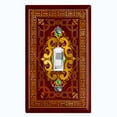thumbnail image 1 of Metal Light Switch Plate Cover Elegant Burgundy Yellow Damask Frame FRA045, 1 of 13