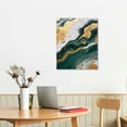 thumbnail image 2 of Emerald Green Abstract Marble Modern Trendy Canvas Print Wall Art Gold Foil Artwork for Walls Green Gold and White Abstract Picture Abstract Marble Painting Green Marble Poster, 2 of 4