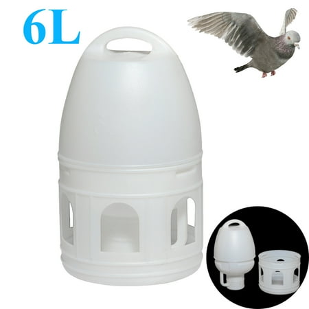 Pigeon Supplies - Aimeeli 6L White Plastic Removeble Drinker + Handle For Pigeons Birds Supplies