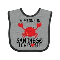 Inktastic Someone in San Diego Loves Me Gift Boys or Girls Baby Bib