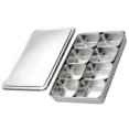thumbnail image 1 of 8 Lattice Nonmagnetic Japanese Type Square Seasoning Box Stainless Steel, 1 of 3