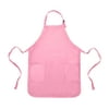 DALIX Apron Commercial Restaurant Home Bib Spun Poly Cotton Kitchen Aprons (2 Pockets) in Pink
