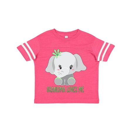 

Inktastic Grandma Loves Me- cute elephant Gift Toddler Boy or Toddler Girl T-Shirt