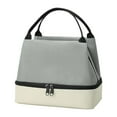 thumbnail image 1 of GPOECD Sac à Lunch Isolé pour le Travail et le Pique-Nique, Sac Isotherme Réutilisable et Étanche avec Design Coloré, Sacs à Main pour Femmes 2026 01_Grey, Taille Unique, 1 of 2