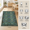 Dark Green Rectangular Rug Dark Green Rectangular 4x6 Washable Area Rug for Living Room Bedroom ...