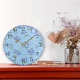 thumbnail image 2 of 10" Artistic Round Wall Decorative Desk Clock Wall Clock Home Decor Blue Flowers Pattern, 2 of 6