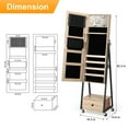 thumbnail image 2 of Oumilen Jewelry Armoire on Casters with Wood Chest Drawer in Yellow, 2 of 7