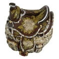 thumbnail image 3 of Rustic Western Brown Cowboy Horse Saddle Floral Wicker Design Coin Piggy Bank, 3 of 9