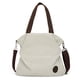 thumbnail image 1 of Bolsa de lona de gran capacidad, reutilizable, evita la deformación, bolsa de compras de tela de color blanco cremoso, 1 of 13