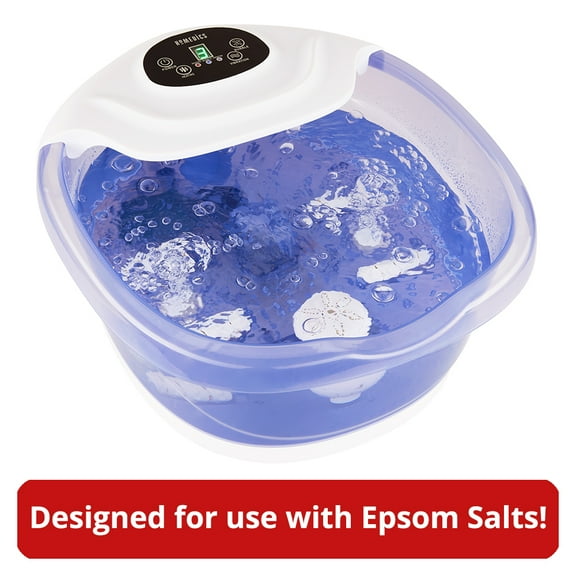 HoMedics Heated Foot Spa with Hot Water Massager, Epsom Salts Soak, Heat Boost, Massage Rollers, Bath Salts Compatible