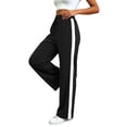 thumbnail image 2 of Agkizg Women's Wide Leg Yoga Pants, Solid Athletic Jogger Pants Casual Yoga Daily Wear Long Trousers with Pockets, 2 of 7
