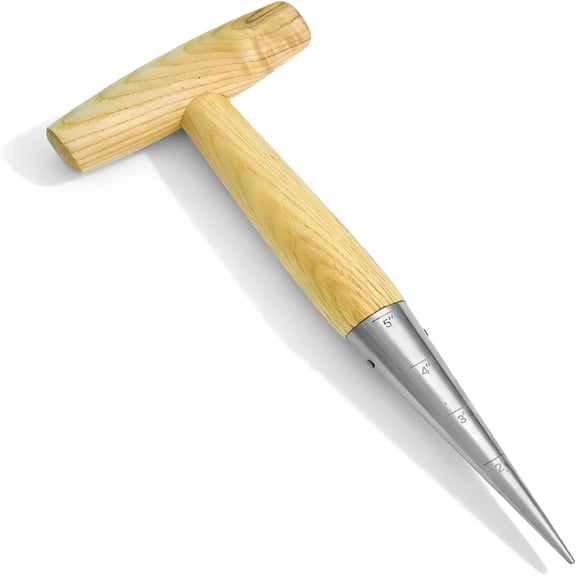 EXLEAF Seed Dibber Hand Dibber Bulb Planter Tool,Stainless Steel Garden Dibber with Wooden Handle for Planting Seeds,Bulbs,Tulips,Daffodils and Flowers