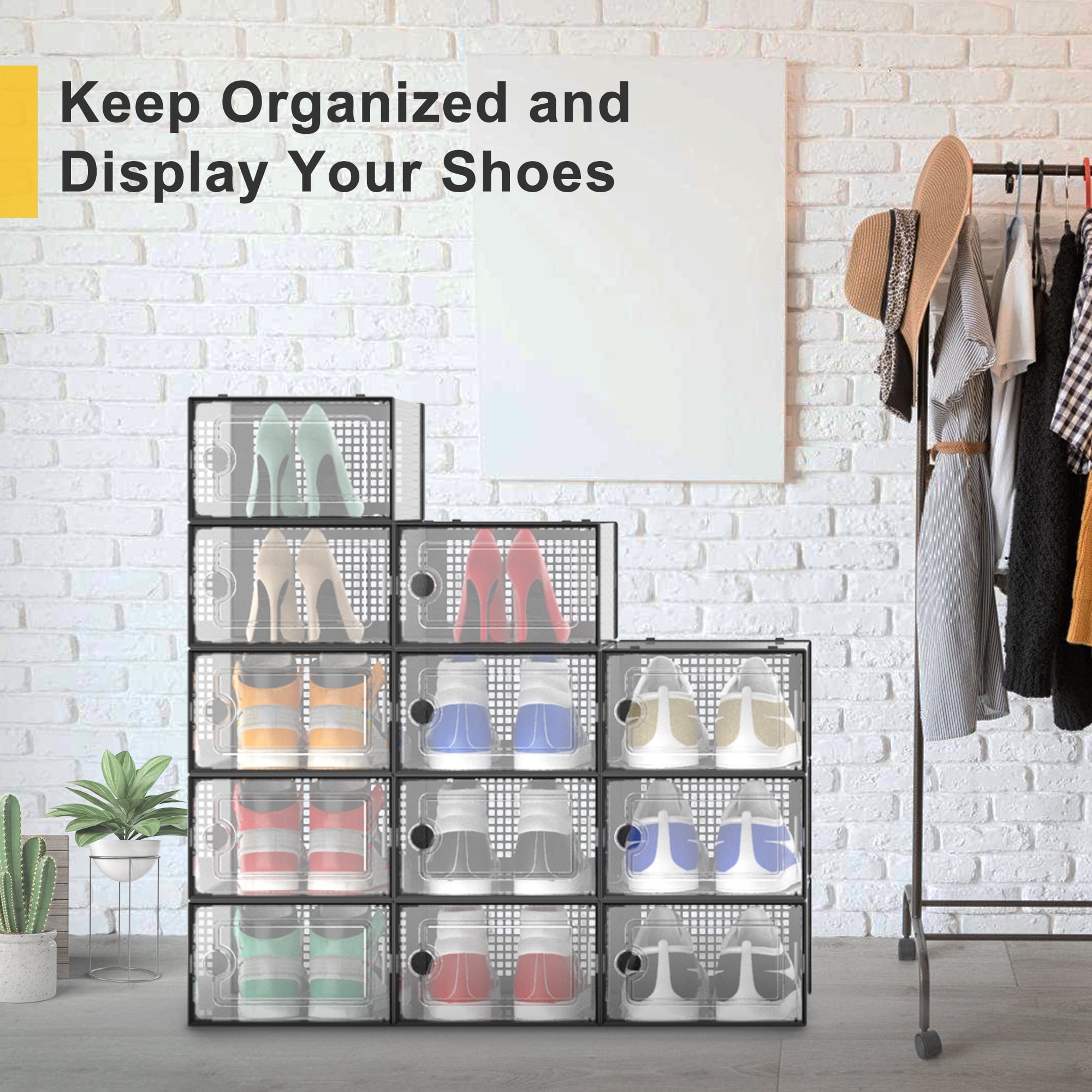 Jakmean X-Large Organized Plastic Shoe Storage Box Jakmean X-Large Organized Plastic Shoe Storage Box