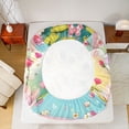 thumbnail image 5 of Manfei Teens Adults Cartoon Floral Frogs 4 Pieces Queen Sheet Sets,Cartoon Rainbow Butterflies Ultra Soft Flat Sheet,Chic Floral Lotus Queen Fitted Sheet,Ultra Soft Home Decor, 5 of 7