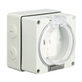 thumbnail image 1 of Outdoor Power Outlet, IP66 Waterproof Easy Installation 0-250V American Style 3 Prong Outdoor Plug Socket High Temperature Resistant  for Garages, 1 of 7