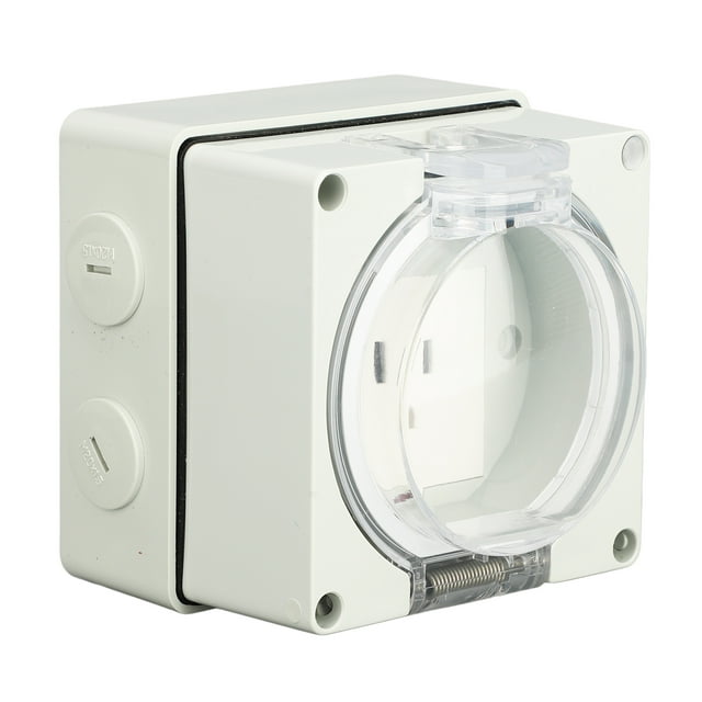 Outdoor Power Outlet, IP66 Waterproof Easy Installation 0-250V American Style 3 Prong Outdoor Plug Socket High Temperature Resistant for Garages