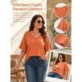 thumbnail image 5 of Mengpipi Women's Plus Size Tops Summer Short Sleeve V-Neck Ruffle Trim Loose Fit Solid Color Casual Blouse 1X-5X, 5 of 9