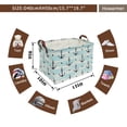 thumbnail image 2 of Howarmer Rectangular Storage Basket, Collapsible Laundry Basket, Waterproof Canvas PE Coating Large Storage Bins Gift Baskets for Children, Office, Bedroom, Clothes,Toys - Blue Anchor, 2 of 6