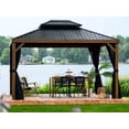 thumbnail image 1 of Yosemite Gazebo Aluminum Frame Wood Finish 10 x 10, 1 of 9