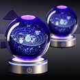 thumbnail image 2 of Bola de Cristal 3D Sistema Solar con Base LED 8cm Iluminada para Amantes de la Astronomía Niños y Ad, 2 of 9