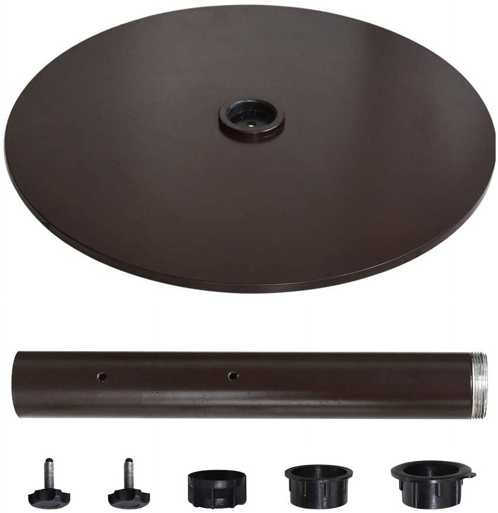 EliteShade Heavy Duty 140 lb Round Steel Umbrella Base with 18" Round Sandbag - Bronze, for Outdoor Patio Market Umbrellas (Sand Not Included)